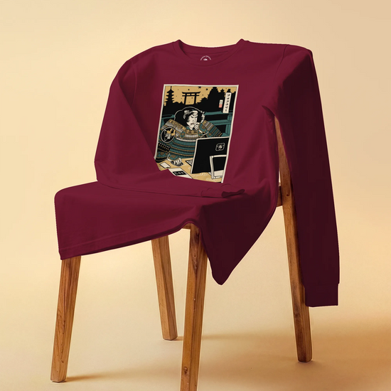 Samurai Programmer 2 Computer Science Ukiyo-e Unisex Long Sleeve Tee - Samurai Original
