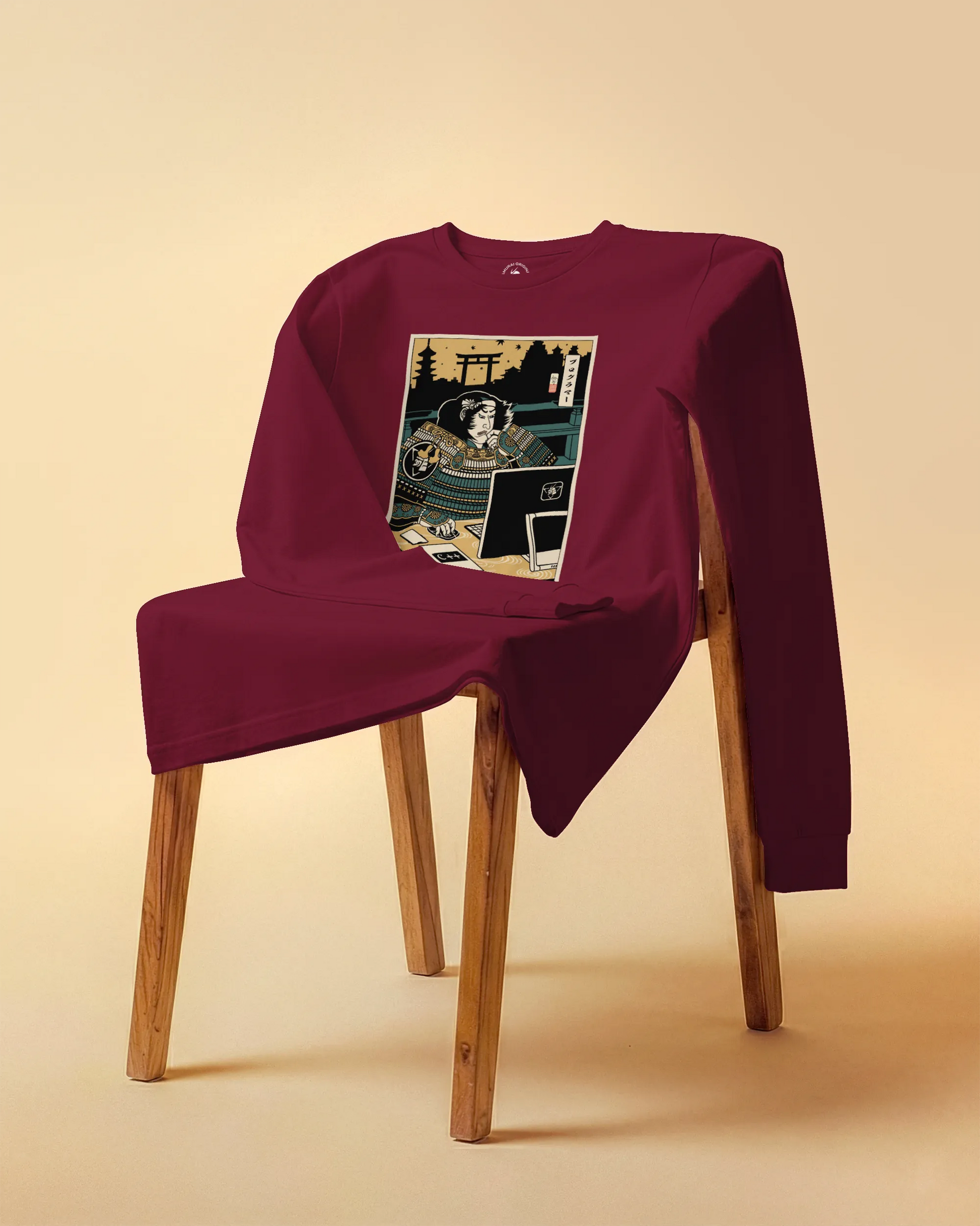 Samurai Programmer 2 Computer Science Ukiyo-e Unisex Long Sleeve Tee - Samurai Original