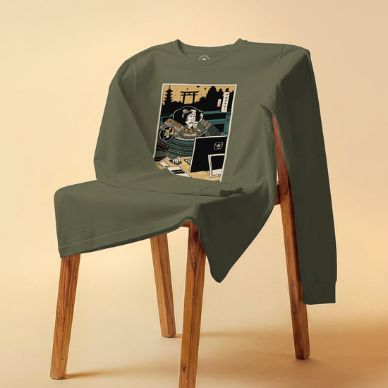 Samurai Programmer 2 Computer Science Ukiyo-e Unisex Long Sleeve Tee - Samurai Original