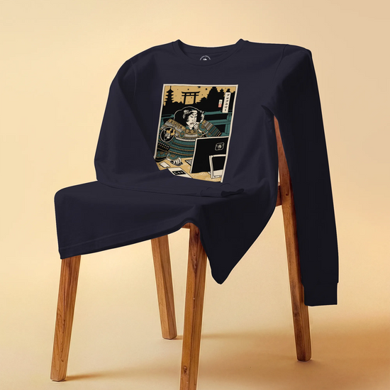 Samurai Programmer 2 Computer Science Ukiyo-e Unisex Long Sleeve Tee - Samurai Original