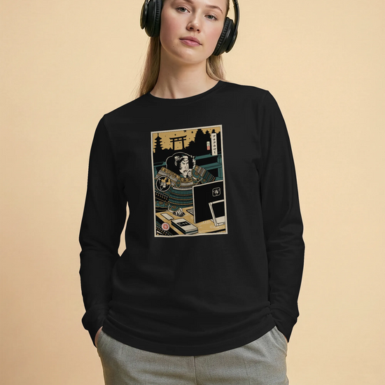 Samurai Programmer 2 Computer Science Ukiyo-e Unisex Long Sleeve Tee - Samurai Original