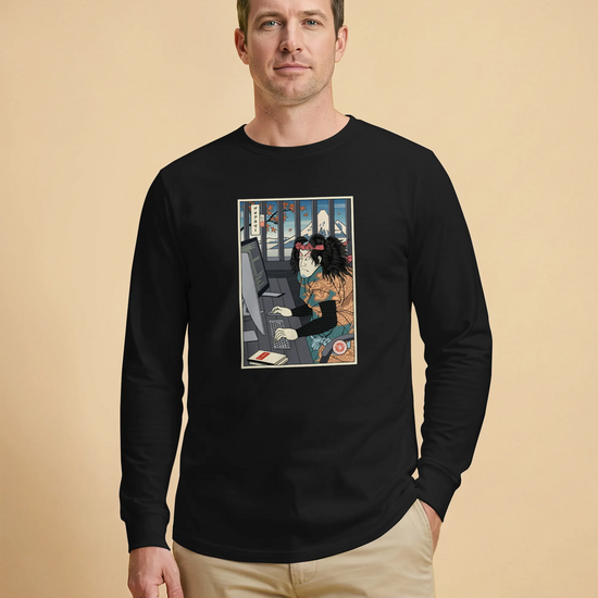 Samurai Programmer 3 Computer Science Ukiyo-e Unisex Long Sleeve Tee - Samurai Original