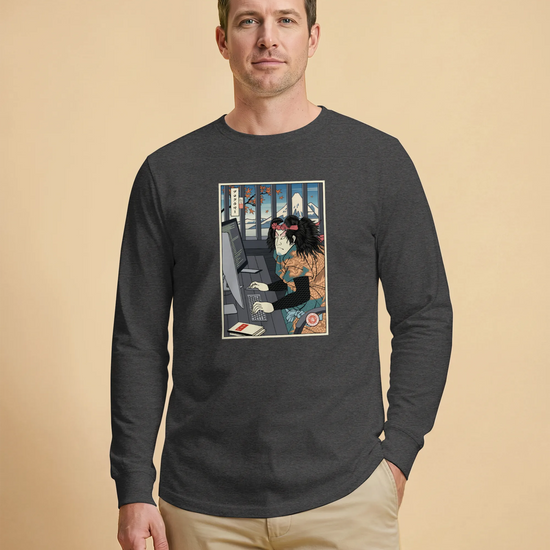 Samurai Programmer 3 Computer Science Ukiyo-e Unisex Long Sleeve Tee - Samurai Original