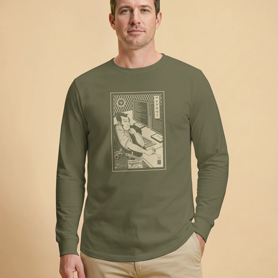 Samurai Programmer Computer Science Ukiyo-e Unisex Long Sleeve Tee - Samurai Original