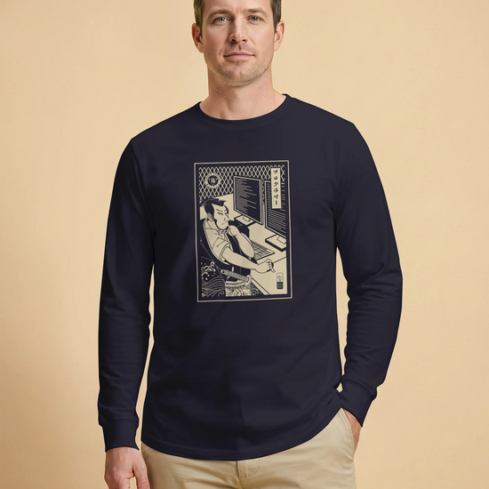Samurai Programmer Computer Science Ukiyo-e Unisex Long Sleeve Tee - Samurai Original