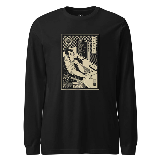 Samurai Programmer Computer Science Ukiyo-e Unisex Long Sleeve Tee Black - Samurai Original