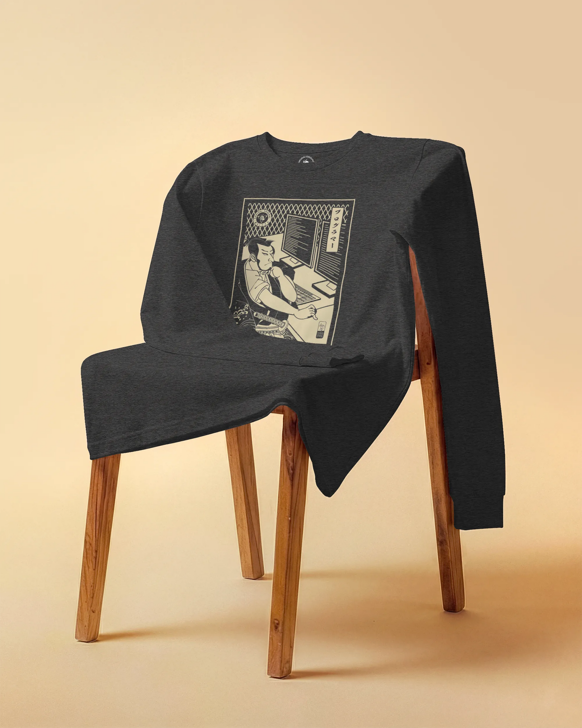 Samurai Programmer Computer Science Ukiyo-e Unisex Long Sleeve Tee - Samurai Original