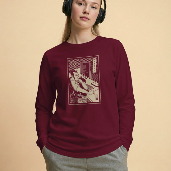 Samurai Programmer Computer Science Ukiyo-e Unisex Long Sleeve Tee - Samurai Original