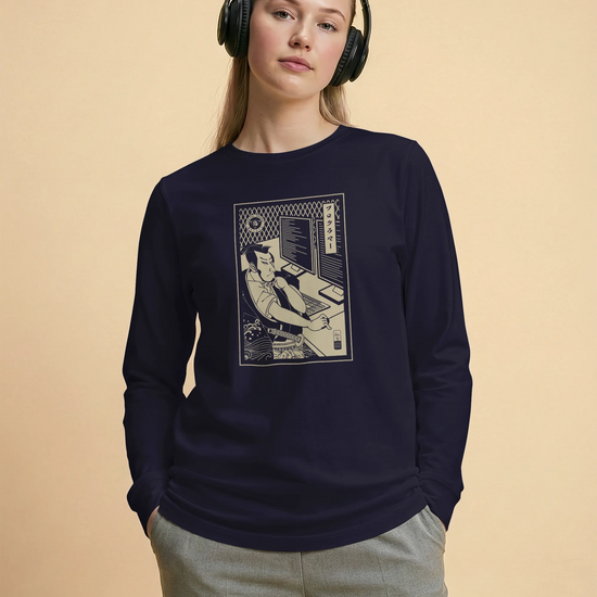Samurai Programmer Computer Science Ukiyo-e Unisex Long Sleeve Tee - Samurai Original