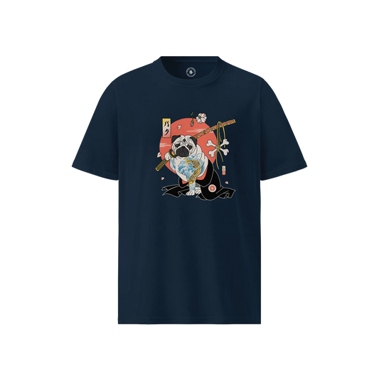 Samurai Pug Dog Ukiyo-e Unisex organic t-shirt