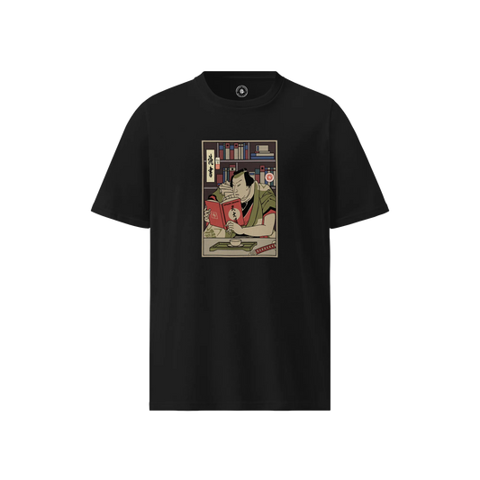 Samurai Reading Books Library Ukiyo-e Unisex organic t-shirt
