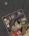 Samurai Reading Books Library Ukiyo-e Unisex Long Sleeve Tee - Samurai Original