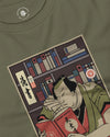 Samurai Reading Books Library Ukiyo-e Unisex Long Sleeve Tee - Samurai Original