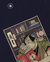 Samurai Reading Books Library Ukiyo-e Unisex Long Sleeve Tee - Samurai Original