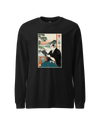 Samurai Reading Books Ukiyo-e Unisex Long Sleeve Tee No.2 Black - Samurai Original