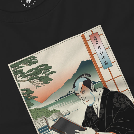 Samurai Reading Books Ukiyo-e Unisex Long Sleeve Tee No.2 - Samurai Original