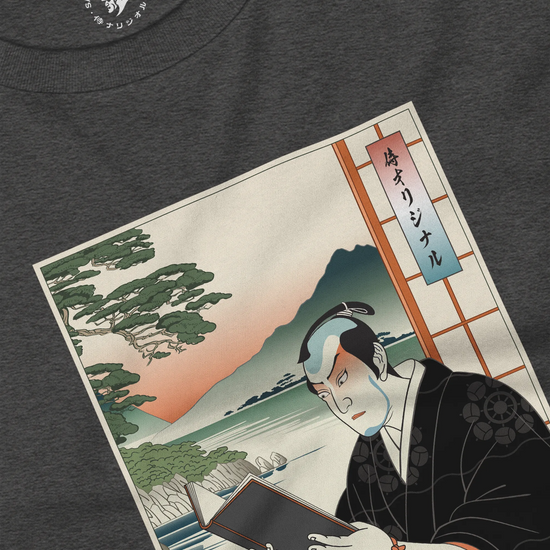 Samurai Reading Books Ukiyo-e Unisex Long Sleeve Tee No.2 - Samurai Original