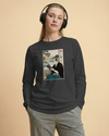Samurai Reading Books Ukiyo-e Unisex Long Sleeve Tee No.2 - Samurai Original