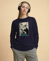 Samurai Reading Books Ukiyo-e Unisex Long Sleeve Tee No.2 - Samurai Original