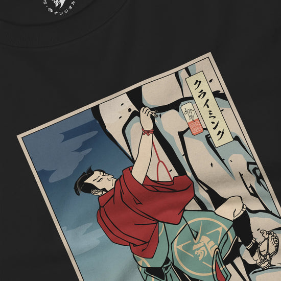 Samurai Rock Climbing Extreme Sport Ukiyo-e Unisex Long Sleeve Tee - Samurai Original