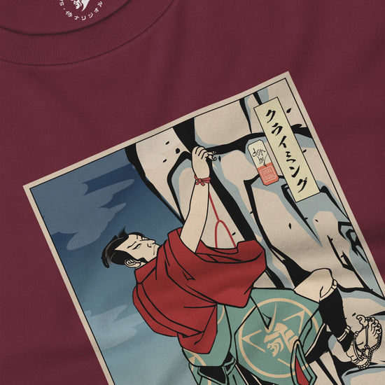 Samurai Rock Climbing Extreme Sport Ukiyo-e Unisex Long Sleeve Tee - Samurai Original
