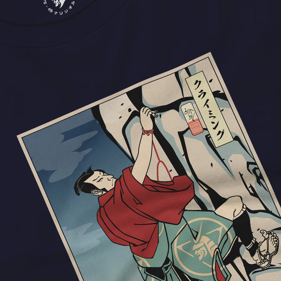 Samurai Rock Climbing Extreme Sport Ukiyo-e Unisex Long Sleeve Tee - Samurai Original