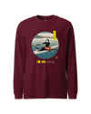 Samurai Rowing Japanese Ukiyo-e Unisex Long Sleeve Tee Maroon - Samurai Original