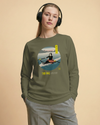Samurai Rowing Japanese Ukiyo-e Unisex Long Sleeve Tee - Samurai Original