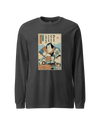Samurai Save Water Drink Beer Ukiyo-e Funny Saying Unisex Long Sleeve Tee Dark Grey Heather - Samurai Original