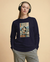 Samurai Save Water Drink Beer Ukiyo-e Funny Saying Unisex Long Sleeve Tee - Samurai Original