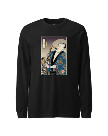 Samurai Saxophone Music Ukiyo-e Unisex Long Sleeve Tee