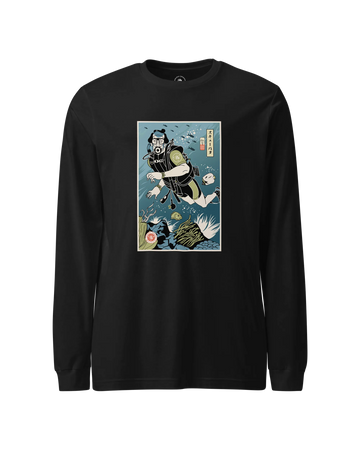 Samurai Scuba Diver Ukiyo-e Unisex Long Sleeve Tee