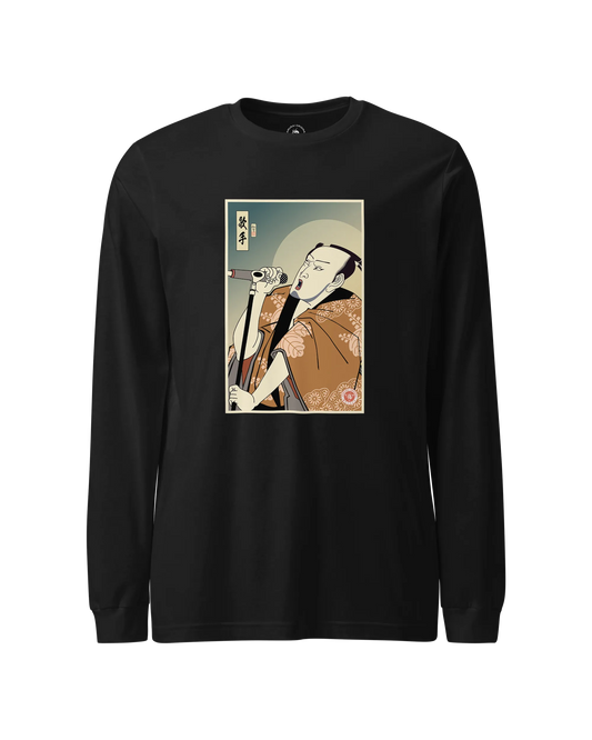 Samurai Singer Artist Ukiyo-e Unisex Long Sleeve Tee