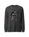 Samurai Skeleton Guitar Bass Japanese Ukiyo-e Unisex Long Sleeve Tee No.9