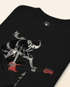 Samurai Skeleton Guitar Bass Japanese Ukiyo-e Unisex Long Sleeve Tee No.9