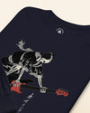 Samurai Skeleton Guitar Bass Japanese Ukiyo-e Unisex Long Sleeve Tee No.9