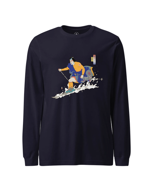Samurai Ski Ukiyo-e-3 Unisex Long Sleeve Tee