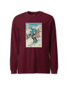 Samurai Ski Winter Sport Ukiyo-e Unisex Long Sleeve Tee Maroon - Samurai Original