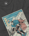 Samurai Ski Winter Sport Ukiyo-e Unisex Long Sleeve Tee - Samurai Original
