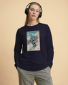 Samurai Ski Winter Sport Ukiyo-e Unisex Long Sleeve Tee - Samurai Original