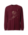 Samurai Skiing Japanese Ukiyo-e Unisex Long Sleeve Tee No.4