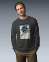 Skiing Samurai Ukiyo-e Unisex Long Sleeve Tee - Samurai Original