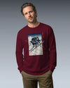 Skiing Samurai Ukiyo-e Unisex Long Sleeve Tee - Samurai Original
