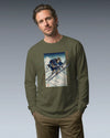 Skiing Samurai Ukiyo-e Unisex Long Sleeve Tee - Samurai Original