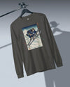 Skiing Samurai Ukiyo-e Unisex Long Sleeve Tee - Samurai Original