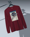 Skiing Samurai Ukiyo-e Unisex Long Sleeve Tee - Samurai Original