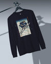 Skiing Samurai Ukiyo-e Unisex Long Sleeve Tee - Samurai Original