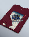 Skiing Samurai Ukiyo-e Unisex Long Sleeve Tee - Samurai Original