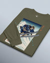 Skiing Samurai Ukiyo-e Unisex Long Sleeve Tee - Samurai Original
