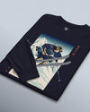 Skiing Samurai Ukiyo-e Unisex Long Sleeve Tee - Samurai Original